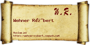 Wehner Róbert névjegykártya