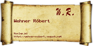 Wehner Róbert névjegykártya